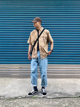 「日常」｜「アイテム（帽子）」を使った、Jie Linさん（メンズ・187cm）の夏コーディネート