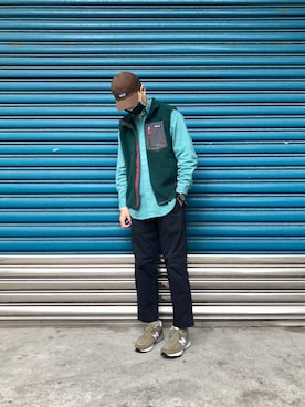 「日常」｜「アイテム（帽子）」を使った、Jie Linさん（メンズ・187cm）の秋コーディネート