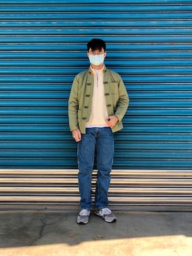 「ADLIB（アドリブ）のアイテム」を使った、Jie Linさん（メンズ・187cm）の秋コーディネート