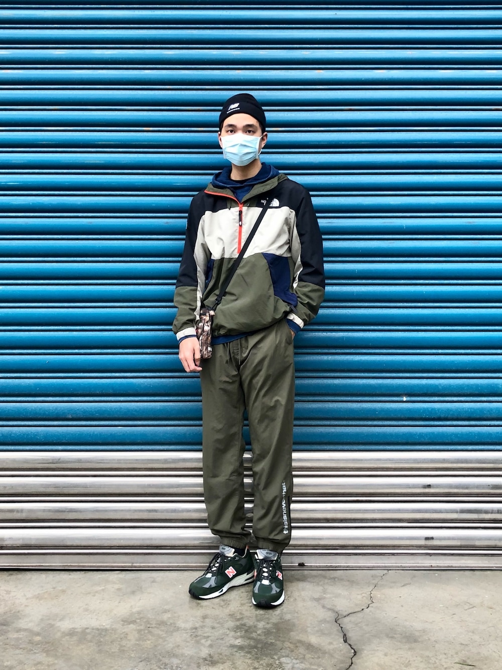 「ootd、New Balance、thisisneverthat、THE NORTH FACE、United Athle、秋、秋コーデ、冬、冬コーデ、今日のコーデ」｜「NEW BALANCEのアイテム（シューズ、グリーン系）」を使った、Jie Linさん（メンズ・187cm）の秋コーディネートの1枚目の写真