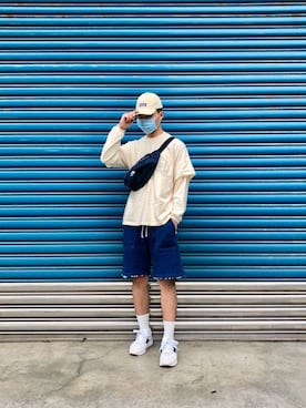 「VANS（バンズ）のアイテム（パンツ）」を使った、Jie Linさん（メンズ・187cm）の春コーディネート