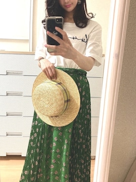 「LBC（エルビーシー）のアイテム（帽子）」を使った、pekoさん（レディース・158cm）の夏コーディネート