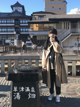 「アイラブCONVERSE」｜「アイテム（トレンチコート）」を使った、 Kenseiさん（メンズ・173cm）の冬コーディネート