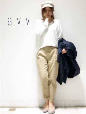 「a.v.v（アーヴェヴェ）のアイテム」を使った、mio☻miloさん（レディース・156cm）の春コーディネート