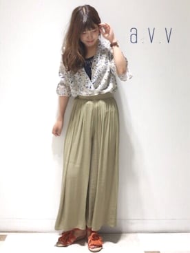 「スカーチョ」｜「アイテム（アナログ腕時計）」を使った、mio☻miloさん（レディース・156cm）の夏コーディネート