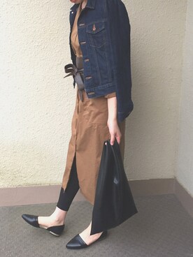 「B:MING by BEAMS（ビーミングバイビームス）のアイテム（ワンピース、ブラウン系）」を使った、a☺︎iさん（レディース・166cm）の春コーディネート