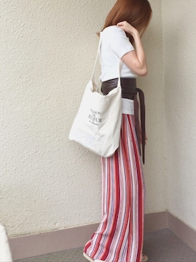 「MAISON DE REEFUR（メゾンドリーファー）のリーファー 2WAY トートバッグ（トートバッグ）」を使った、a☺︎iさん（レディース・166cm）の春コーディネート