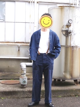 「RED KAP（レッドキャップ）のアイテム（Tシャツ/カットソー）」を使った、ジージャン太郎さん（メンズ・170cm）の秋コーディネート