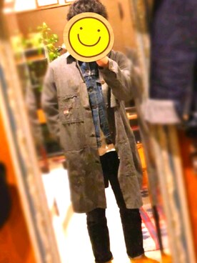 「TCB jeans（ティーシービージーンズ）のアイテム（その他アウター）」を使った、ジージャン太郎さん（メンズ・170cm）の秋コーディネート