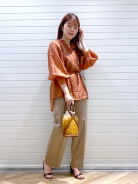 「Andemiu（アンデミュウ）のクリアトートバッグ940559（ショルダーバッグ）」を使った、andemiu_mayaさん（レディース・165cm）の春コーディネート