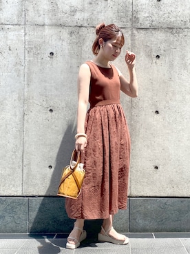 「Andemiu（アンデミュウ）のクリアトートバッグ940559（ショルダーバッグ）」を使った、andemiu_mayaさん（レディース・165cm）の春コーディネート