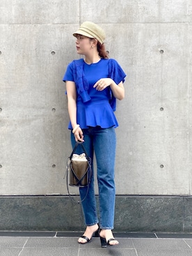 「Andemiu（アンデミュウ）のクリアトートバッグ940559（ショルダーバッグ）」を使った、andemiu_mayaさん（レディース・165cm）の春コーディネート