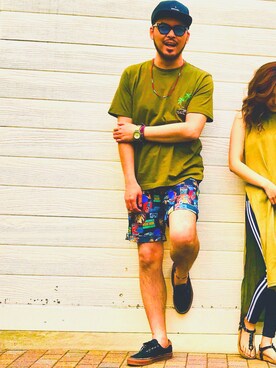 「rip curl（リップカール）のアイテム」を使った、テルテルbo-zuさん（メンズ・178cm）の夏コーディネート