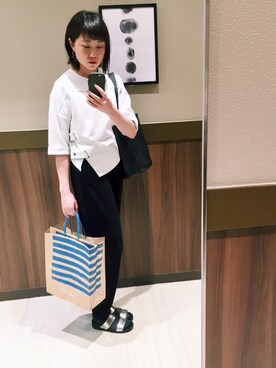 「she mo shelly（シーモシェリー）のアイテム」を使った、725さん（レディース・162cm）の夏コーディネート