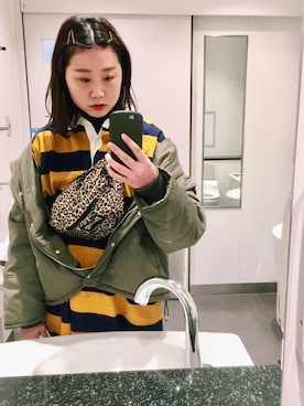 「ラガーシャツ」｜725さん（レディース・162cm）の冬コーディネート