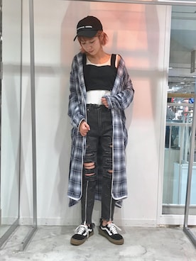 「RNA（アールエヌエー）のアイテム（その他アウター）」を使った、あさこさん（レディース・157cm）の春コーディネート