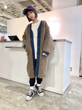 「RNA（アールエヌエー）のアイテム（ブルゾン）」を使った、あさこさん（レディース・157cm）の秋コーディネート
