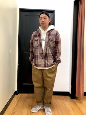 「Right-on（ライトオン）のアイテム（チノパンツ）」を使った、もっしーさん（メンズ・170cm）の冬コーディネート