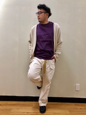 「Right-on（ライトオン）のアイテム（カーゴパンツ）」を使った、もっしーさん（メンズ・170cm）の春コーディネート