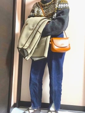 「natural couture（ナチュラルクチュール）のアイテム（その他アウター）」を使った、moeさん（レディース・150cm）の冬コーディネート