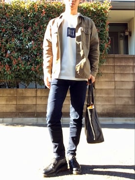 「adequate（アディクワット）のアイテム」を使った、ゆうさん（メンズ・172cm）の春コーディネート