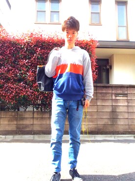 「adidas（アディダス）のアイテム（パーカー、その他）」を使った、ゆうさん（メンズ・172cm）の春コーディネート