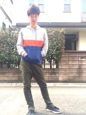 「adidas Originals（アディダスオリジナルス）のアイテム（パーカー、その他）」を使った、ゆうさん（メンズ・172cm）の春コーディネート