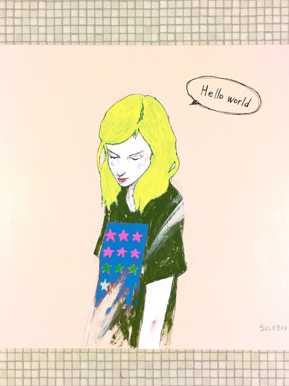 「Tシャツ、星柄、グリーン」｜「SULEBOXのアイテム（Tシャツ/カットソー、グリーン系）」を使った、SULEBOXさん（レディース・161cm）の秋コーディネートの1枚目の写真