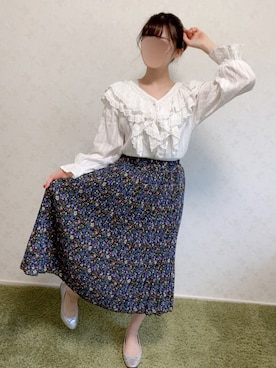 「古着好きな人と繋がりたい」｜「アイテム（バレエシューズ）」を使った、mihoさん（レディース・154cm）の春コーディネート