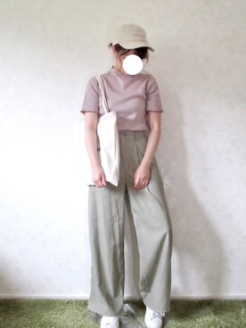 「cepo（セポ）のアイテム（キャップ）」を使った、mihoさん（レディース・154cm）の夏コーディネート