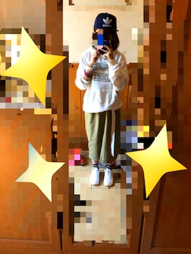 「ボーダーソックス」｜「アイテム（キャップ）」を使った、RiＥさん（レディース・149cm）の春コーディネート