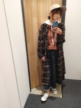 「3coins（3coins）のアイテム（Cap、ベージュ系）」を使った、yukaさん（レディース・158cm）の冬コーディネート