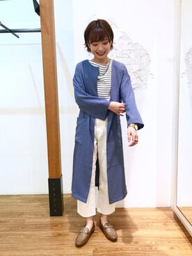 「マリン」｜「アイテム（その他アウター）」を使った、sayaさん（レディース・156cm）の春コーディネート