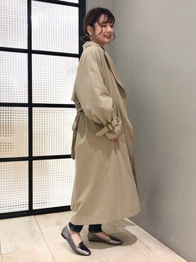 「LEPSIM（レプシィム）のアイテム（トレンチコート）」を使った、sayaさん（レディース・156cm）の冬コーディネート