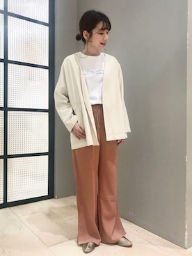 「LEPSIM」｜「アイテム（ノーカラージャケット）」を使った、sayaさん（レディース・156cm）の春コーディネート