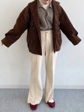 あさり君さんの「コーデュロイ開襟ブルゾン_（w closet）」を使ったコーディネート