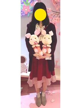 「no brand（ノーブランド）のアイテム（ピーコート）」を使った、レナさん（レディース・162cm）の秋コーディネート