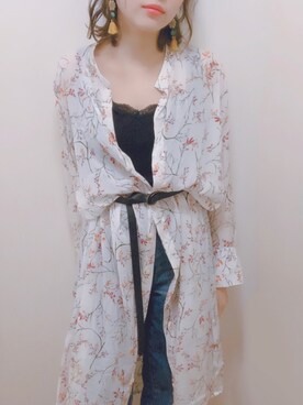 「SENSE OF PLACE by URBAN RESEARCH（センスオブプレイスバイアーバンリサーチ）のロングスリムベルト（ベルト）」を使った、yukiさん（レディース・155cm）の春コーディネート