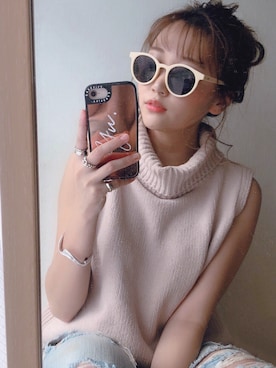 「ノースリーブニット」｜「アイテム（その他）」を使った、yukiさん（レディース・155cm）の秋コーディネート