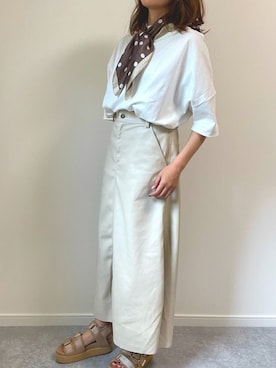 「レザースカート」｜「アイテム（財布/小物）」を使った、yukiさん（レディース・155cm）の春コーディネート