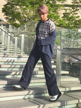 「アイテム（シャツ/ブラウス）」を使った、マイケルさん（メンズ・168cm）の春コーディネート