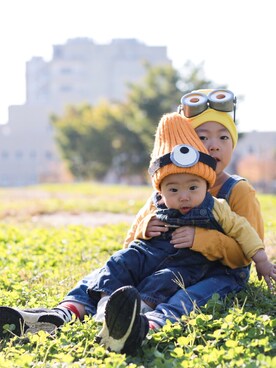 「wearhalloween2017」｜「アイテム（サロペット/オーバーオール）」を使った、skylandさん（キッズ・70cm）の秋コーディネート