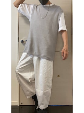 「ZIP FIVE（ジップファイブ）のアイテム（ベスト）」を使った、RYU【相互フォロー】さん（メンズ・173cm）の春コーディネート