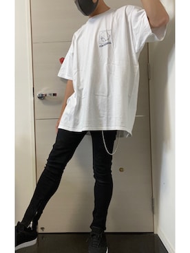 「黒スキニー」｜「アイテム（ウォレットチェーン）」を使った、RYU【相互フォロー】さん（メンズ・173cm）の夏コーディネート
