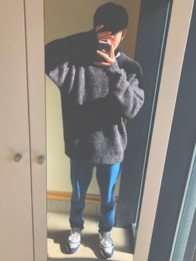 「Right-on（ライトオン）のアイテム（ニット/セーター）」を使った、genfashionさん（メンズ・172cm）の冬コーディネート