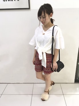 「AS KNOW AS PINKY（アズノゥアズピンキー）のアイテム（サンダル）」を使った、Sakiさん（レディース・152cm）の夏コーディネート