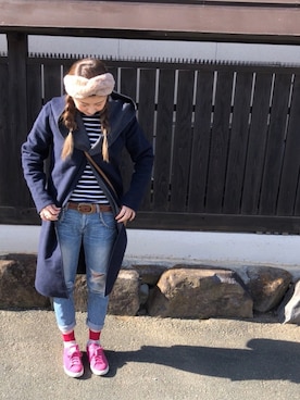 「Onitsuka Tiger（オニツカタイガー）のアイテム（ピンク系）」を使った、AYAKAさん（レディース・154cm・20代）の冬コーディネート