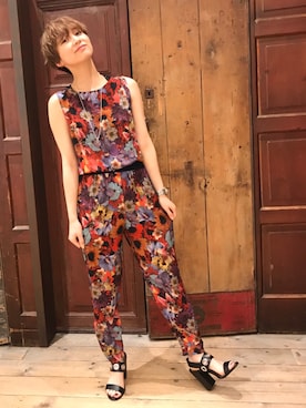 「DIESEL（ディーゼル）のアイテム（つなぎ/オールインワン）」を使った、Kurumi Takahashiさん（レディース・156cm）の春コーディネート