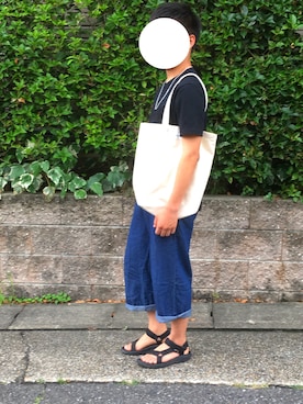 「BASECONTROL（ベースコントロール）のアイテム（シューズ）」を使った、こうへいさん（メンズ・166cm）の夏コーディネート