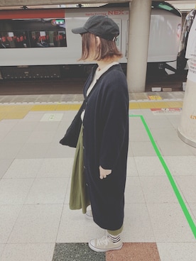 「yuni（ユニ　）のアイテム（その他アウター）」を使った、米さん（レディース・162cm）の冬コーディネート